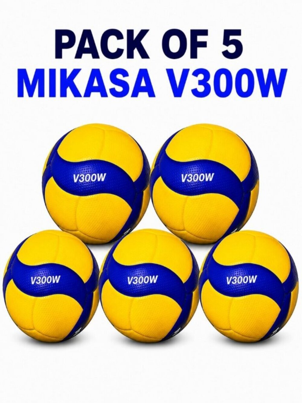 Mikasa V300W 2019 Official FIVB outdoor Volleyball size 5- Blue/Yello pack.